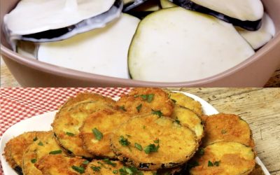 Just pour it over the slices of eggplant! 😍 Crispy and delicious, you won’t cook them any other way! Recipe in the comments