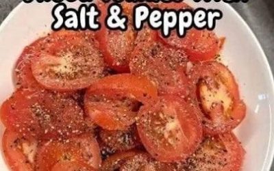 Sliced Tomato with Salt & Pepper Ingredients 1–2 ripe tomatoes (heirloom or vine-ripened are best) Flaky sea salt (or kosher salt)…Check the first comment 👇