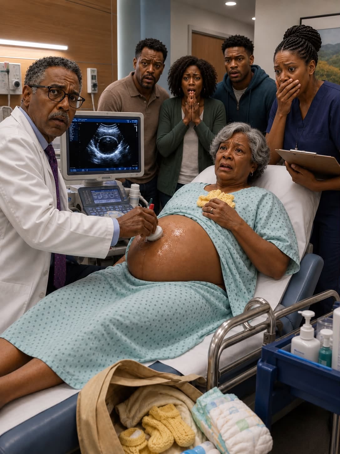 At 66, she arrived at the gynecologist’s office claiming she was 9 months pregnant. The doctor turned on the ultrasound, looked at the screen… and the blood drained from his face.