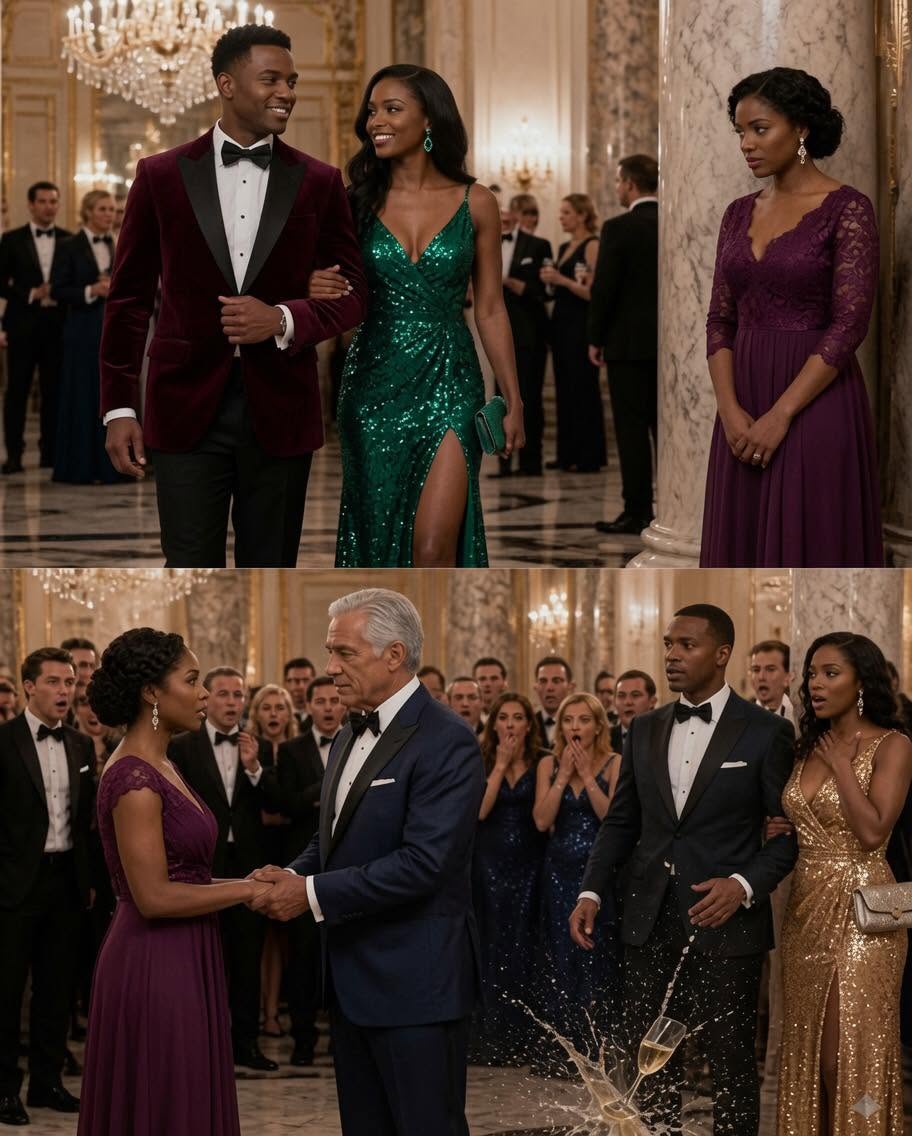 My husband hid me at the party for being embarrassed of my cheap dress… but his career crashed when the billionaire boss recognized my necklace and fell to his knees uncovering 1 30-year secretThe night Daniel Whitmore ordered his wife to hide in the darkest corner of the ballroom, Emily Carter was wearing a very simple dress.  It was navy blue, plain fabric, no designer label, with a tiny stitch near the hem she had repaired herself that afternoon while sitting at the kitchen table. The dress probably cost less than ten percent of what the wealthy women at the gala had spent on their shoes alone.  But it was clean.  Carefully pressed.  And to Emily, it carried the memory of the woman who had raised her.  Mrs. Rosa Bennett.  The kindhearted widow from South Dallas who sold tamales, sweet bread, and homemade hot chocolate from a tiny food cart after nobody else wanted an orphaned little girl found alone thirty years earlier.  Daniel glanced at Emily with visible irritation before tossing the keys of his imported black Aston Martin to the valet outside the historic Arlington Manor Hotel in downtown Dallas.  His expression carried the same cold embarrassment he always showed whenever Emily reminded him of where she came from.  “Please, Emily,” he muttered while adjusting his gold Rolex nervously. “Tonight is critical for my future. The board is here. Investors are here. Senators, CEOs… and most importantly, my boss.”  “I know,” she said softly, trying to smile. “That’s why I came. To support you.”  Daniel let out a humorless laugh.  “You don’t understand. That dress…” He lowered his voice. “You look like catering staff.”  The words landed like ice water down her spine.It wasn’t the first time.  When they met, Emily worked filing paperwork at a nonprofit health clinic in Oak Cliff. Daniel had arrived for a public donation event. He was charming then—attentive, warm, saying he was tired of fake wealthy women and loved Emily’s simplicity.  She believed him.  But after the wedding, the insults slowly began.  “Talk less at dinners.”  “Don’t mention growing up poor.”  “That accent makes people uncomfortable.”  And tonight, beneath the glowing chandeliers of the grand ballroom, he finally said the cruelest thing of all.  “Stay near the kitchen or the restrooms,” he whispered sharply. “Do not introduce yourself as my wife tonight. If anyone asks, tell them you work for the event.”  Emily stood frozen.  Around her neck hung an old silver necklace she instinctively clutched whenever she felt small. It was shaped like half a sun, handcrafted decades earlier.  Mrs. Rosa had given it to her before dying.  “You were found after a terrible fire thirty years ago,” she had confessed weakly from her hospital bed. “You had a burn scar on your collarbone… and this necklace clutched in your tiny hand.”  Those were the only clues Emily had ever had about her past.  Inside the ballroom, Daniel transformed into the perfect executive.  He smiled.  Shook hands.  Laughed loudly with men worth billions.  Emily obeyed quietly, standing near the dessert table while pretending not to notice her husband avoiding eye contact with her entirely.  Then suddenly, the entire room fell silent.  The Whitmore Corporation’s owner had arrived.  Richard Kensington.  The seventy-two-year-old billionaire telecommunications titan whose approval could build careers—or destroy them overnight.  Richard entered with commanding authority beside his older sister, Eleanor Kensington. Security guards followed several steps behind them.  Daniel nearly tripped rushing over.  “Mr. Kensington,” he said breathlessly. “What an incredible honor.”  Richard shook his hand without warmth.  “I was told you brought your wife tonight.”  Daniel visibly stiffened.  “Yes, sir. She’s… around somewhere. She’s shy. Not used to this world.”  With an irritated gesture, he motioned Emily forward.  She approached slowly, shoulders straight despite the humiliation burning inside her.  “Emily, this is Mr. Kensington,” Daniel said quickly. “Emily is… helping with the event.”  Emily extended her hand politely.  Richard never took it.  Instead, his eyes locked onto the necklace around her throat.  The color drained from his face instantly.  Beside him, Eleanor gasped and covered her mouth with both hands.  Daniel laughed nervously.  “Oh, ignore that old thing,” he said, grabbing Emily’s arm roughly. “I keep telling her not to wear flea-market junk to formal events. Go stand back in the corner, Emily. You’re embarrassing me.”  No one in the ballroom could have imagined the disaster about to explode.  Richard Kensington’s voice thundered through the room.  “Take your hands off her. Now.”  The ballroom went dead silent.  Daniel released Emily immediately.  “Sir, I—”  Richard ignored him completely.  Slowly, the billionaire stepped closer to Emily. His eyes glistened with tears.  “That necklace…” he whispered shakily. “Where did you get it?”  Emily swallowed hard.  “It belonged to the woman who raised me,” she answered carefully. “She found me after a car fire thirty years ago near Fort Worth. I had a fever, a burn scar, and this necklace.”  Eleanor let out a broken sob.  With trembling fingers, she pulled a gold chain from beneath her blouse.  Hanging from it was the other half of the exact same silver sun.  The two pieces matched perfectly.  Gasps rippled through the ballroom.  Daniel forced out another nervous laugh.  “Sir, with all respect, you can buy similar necklaces anywhere—”  “Shut up,” Eleanor snapped.  Then she turned the necklace over carefully.  “There’s an inscription on the back.”  Richard’s hands shook violently as Emily allowed him to examine it.  Faded by time, but still visible, were the engraved initials:  E.K. — My light always returns.  Richard closed his eyes.  Then the most powerful man in the room dropped to his knees before the woman in the cheap blue dress.  “Elizabeth,” he choked out through tears. “My daughter… my little Elizabeth.”  The ballroom erupted into stunned whispers.  Emily felt the floor disappear beneath her.  For thirty years, she had lived with a hole inside her life no answer could fill.  Now suddenly, the impossible stood in front of her crying.  Eleanor could barely speak.  “The accident…” she sobbed. “We were told nobody survived. We buried an empty coffin and mourned you for thirty years.”  Richard looked at Emily like he was terrified she might vanish again.  “I spent ten years searching for you,” he whispered. “Private investigators. Police. Hospitals. I never stopped hoping.”  Daniel’s entire expression changed instantly.  The humiliation vanished.  Greed replaced it.  “Baby!” he exclaimed suddenly, trying to wrap an arm around Emily’s waist. “I always knew there was something extraordinary about you! Mr. Kensington, I swear I treated her like a queen all these years.”  Emily stepped away from him in disgust.  “Don’t touch me.”  Daniel blinked rapidly.  “Emily, sweetheart, emotions are running high—”  “No,” she interrupted coldly. “For the first time in five years, I see clearly.”  The room was completely silent now.  “You told me an hour ago to hide near the bathrooms because you were ashamed of me,” she continued. “You spent years mocking the woman who fed me when I had nothing. You treated my past like something dirty.”  Daniel’s face turned pale.  “But now that I’m your boss’s daughter, suddenly I’m worthy?”  Investors nearby exchanged disgusted looks.  “Emily, don’t do this publicly—”  “You love status,” she said sharply. “Not me.”  Richard Kensington slowly rose to his feet.  When he turned toward Daniel, his face had become pure ice.  “You are fired effective immediately,” he said quietly. “And if you’re smart, you’ll disappear from my sight before I decide to ruin the rest of your life too.”  Daniel looked like he might collapse.  That night, Emily left through the front entrance of the hotel beside her biological father.  Not hidden.  Not ashamed.  And not alone anymore.  Months later, DNA tests confirmed everything.  Investigators uncovered a horrifying truth: the car crash thirty years earlier had not been accidental. A business rival had sabotaged the vehicle, and amid the chaos, Emily had disappeared into the public hospital system unnoticed.  Her adoptive mother had saved her life.  The divorce from Daniel took less than three weeks.  Emily didn’t ask for money.  She didn’t need revenge.  Daniel’s reputation destroyed itself. No major company in Texas wanted to hire the man who publicly humiliated the missing heiress of the Kensington empire.  Six months later, Emily stood beside Richard at Mrs. Rosa Bennett’s grave in South Dallas.  Richard placed white roses gently against the headstone.  “Thank you,” he whispered emotionally. “For loving my daughter when I couldn’t.”  Emily wore the same navy-blue dress from the gala.  And around her neck, the silver sun necklace was finally whole again.  Weeks later, she launched the Rosa Bennett Foundation, an organization helping women escape financial and emotional abuse.  At the grand opening, surrounded by hundreds of guests and reporters, Emily wore no diamonds.  Only the restored silver necklace.  When she stepped to the microphone, the room fell silent.  “For years,” she said calmly, “someone tried to convince me that my worth depended on money, status, and where I came from.”  Her voice never shook.  “He told me to hide because he was embarrassed by my clothes and my roots. But I learned something important: dignity isn’t inherited through a last name. It isn’t bought with wealth. And it cannot be destroyed by humiliation.”  Many people in the crowd were crying now.  Emily smiled softly.  “Sometimes life allows people to break you publicly… only so the world can witness how powerfully you rise afterward.”  As she stepped away from the stage, a woman in worn-out clothes approached her with tears streaming down her face.  “Because of your story,” the woman whispered, “I finally found the courage to leave my husband.”  Emily hugged her tightly.