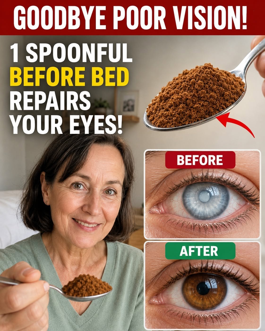 People over 60 eat THIS before bed and WAKE UP with clearer vision! To continue receiving my recipes, just say something… Thank you!