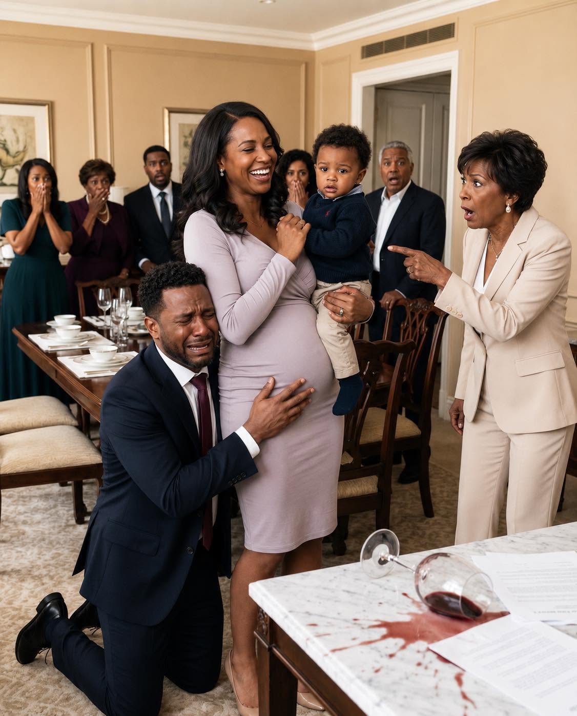 My husband invited me to a family dinner, but when I arrived there was no food: only a DNA test, an angry mother-in-law and an accusation that broke my heart: “That child is not my son’s,” until a stranger walked in with the hidden truth.